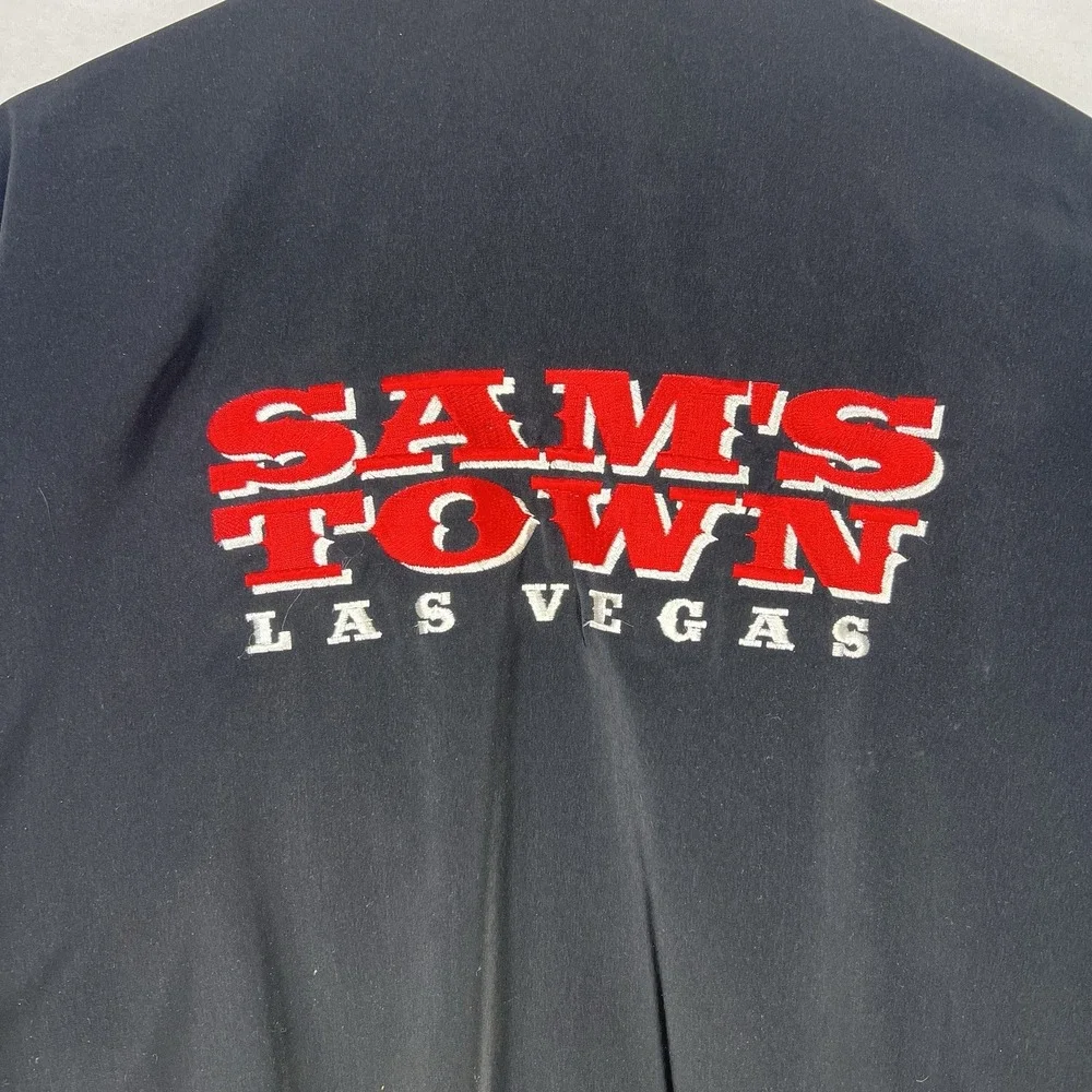 Vintage Las Vegas Jacket XXL Black Embroidered Casino Bomber Full Zip